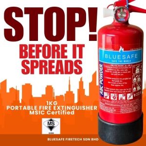 BLUESAFE Firetech 1kg Fire Extinguisher Portable ABC Powder for CAR or HOME