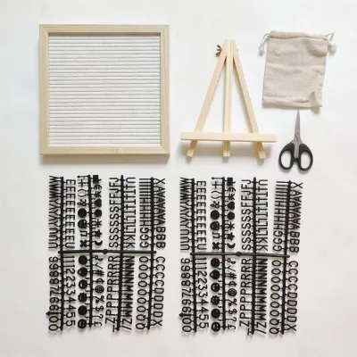 Felt Letter Notice Board Kit with 340 Changeable Lettering Emoji Symbols include tripod Stand