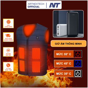 [GIẢM GIÁ] Áo Giữ Nhiệt Sưởi Ấm Cơ Thể 10 Vùng Sưởi Cao Cấp Áo Khoác Sưởi Ấm Nhật Bản PIN Dung Lượng 30.000mAh BH 12 Tháng