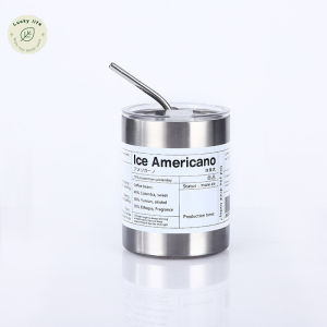 LuckyLife แก้วเก็บความเย็น (มีให้เลือก2ขนาด 320ml./600 ml.) พร้อมหลอดสแตนเลส แก้วสแตนเลส