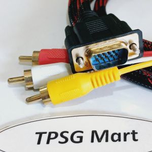 Cáp chuyển VGA ra 3 AV (3 AV - 3 RCA - 3 RGB) / Cáp dài 1.5M