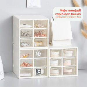 COD Starlight Kotak Penyimpanan Meja Kotak Perhiasan dan Aksesoris 6&9 Petak Transparent Plastic Storage Box for Small rak kosmetik/laci kecil aesthetic/laci susun mini/tempat kosmetik/box penyimpanan serbaguna HRM319