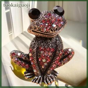 tuokaiguoji Fashion Rhinestone Frog Toad Brooches For Women Clothing Coat Jewellery Accessries Gifts