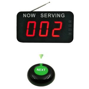Take a Number System Queue Wireless Calling System with 1 Take a Number Display 2 Next Call Button 1 Ticket Dispenser 3-Digit Ticket Roll for Restaurant Hospital Clinic Bank