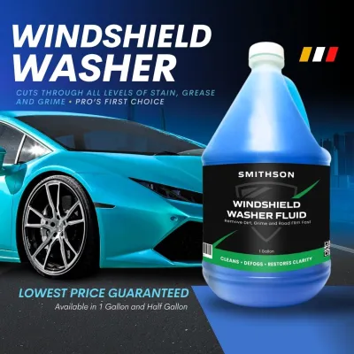 Smithson Windshield Washer Liquid 1 Gallon Cuts Dirt and Grimes Safe for all Cars