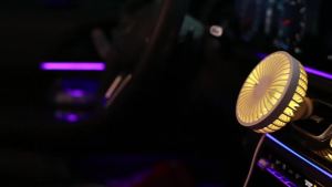 FCKAGEMA Portable USB Car Fan 360 °   Rotate With Night Light 3 Speed USB In-Line Powerful Wind Fast Cooling