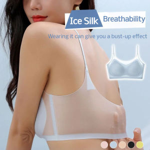 Ice Silk Bra Seamless Wirefree Bra Ultra Thin Cooling Seamless Back Comfort Womens Lingerie Underwear