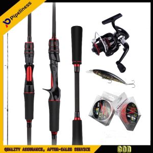 【COD】Pipeliness All Full set ML high carbon fiber lure fishing rod lighter and stronger EVA grip 1.8M/2.1M spinning/casting fishing rod universal in all waters