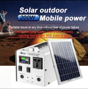 220V Solar Power Station 78000mAh 200W Portable Large Capacity Mobile Power Supply Outdoor Camping Home Emergency Power Supply