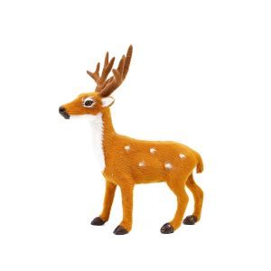GOXBERK Handmade Cartoon Model Xmas New Year Simulation Deer Christmas Decoration Miniature Figurine Reindeer Ornament