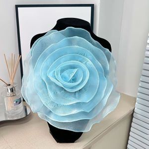 WAPKTY Handmade Rose Flower Patch Clothing Dress Neck Decoration Brooch Accessories Chest Flower DIY Sewing Applique