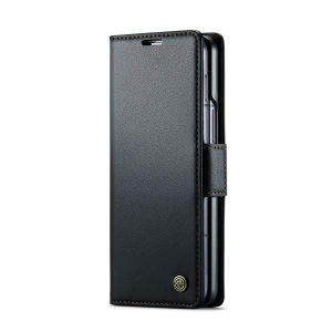 Flip Leather Case for Samsung Galaxy Z Fold8 Ultra Fold7 Fold6 Fold5 5G Shockproof Anti-slip Self-suction Closure Bracket Function Phone Back Cover with Wallet Card Slot Holder