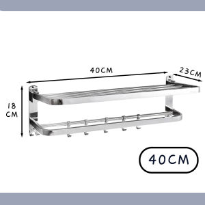 SS304 Foldable Folding Towel Rack Bathroom Shelf Toilet Accessories Rak Tuala boleh lipat 折叠毛巾架