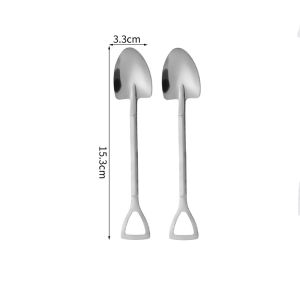 2 Pcs 304 Stainless Steel Spade Spoon – Cute Retro Scoop for Fruit Dessert & Ice Cream Creative Personality Kitchen Tableware Unique Dessert Spoon Set for Home & Gift