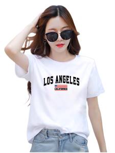 Áo phông nữ form rộng cổ tròn MXM in chữ cotton 4 chiều - ANU104