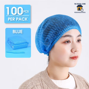 House of EQA Disposable Hair Cap 100 PCS per Pack Multipurpose Hair Net Double Garter Design Breathable and Fits to all head sizes Available in 3 Colors Environmental Friendly Materials Comfortable Fit Disposable Hair Cap