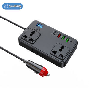 MLADEN Car Inverter Outlet 12V 24V To 220V Multifunctional Fast Charging Socket Portable Automotive charging Typec