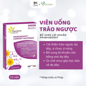 Fleurance Nature Probioboost Confort Gastrique Viên Uống Cải Thiện Trào Ngược và Ức Chế HP - Hộp 15 Viên