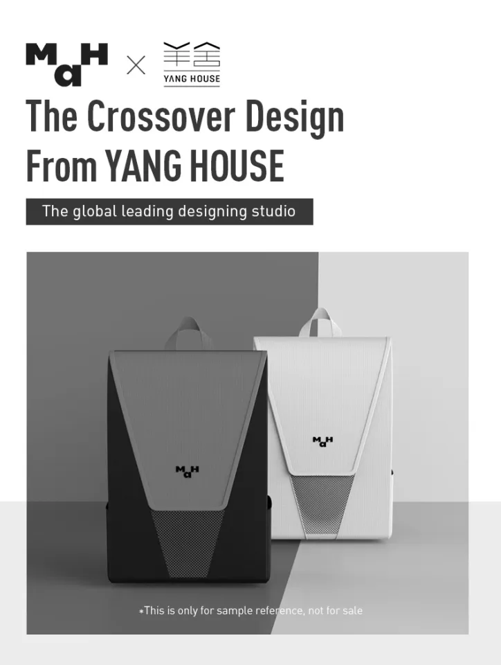 MAH Denim Jacquard Backpack Women Corrugated Printing School Bag