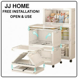 【JJ HOME】Installation Free Foldable Storage Cabinet with Wheels/ Movable Multi-Layer Rack