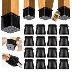 ZEIIE 1/8pcs Anti-Scratch Chair Leg Floor Protectors Non-Slip Square Shape Furniture Leg Pads Durable Self-Adhesive Furniture Floor Cups For Hardwood Floors