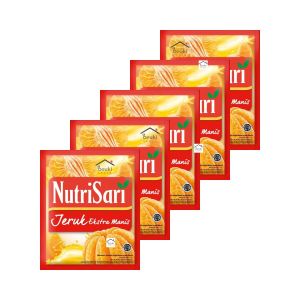 5PCS NutriSari Jeruk Extra Manis Minuman Bubuk Rasa Jeruk Manis