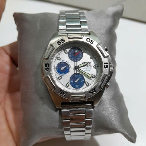 Đồng hồ nam 6 kim niềng xoay size 40mm chronograph dây khóa Bambi second hand