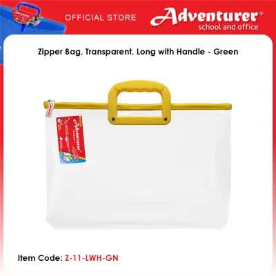 Adventurer Zipper Bag Transparent Long with Handle