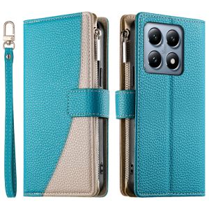 Anti-Fall Phone Case For Xiaomi Mi 15T 14T 13T 12T 11T Pro / Mi 15 14 13 12 Pro / Mi 13 12 11 Lite 5G NE Magnetic Leather Color Splicing Wallet Card Slot Flip Cover Casing