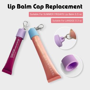 SHUNAICHI  Portable Clip On Lipstick Keychain Lip Balm Holder Key Chain Cap For Lipgloss Women Girls Keychain Cap For Liploss Key Holder