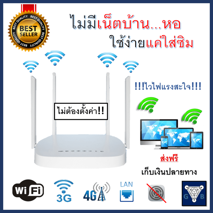Router 4G เราเตอร์ 4g ใส่ซิม ใช้ได้เลย ไม่ต้องตั้งค่า ใช้LANได้ เราเตอร ...