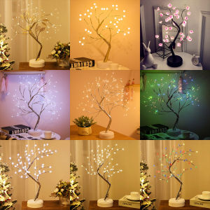 Bonsai Tree Light LED Desk Tree Night Light Christmas Tree Copper Wire Lamp For Holiday Home Kids Bedroom Decor Luminary Fairy Lights Artificial Tree Christmas Home Decorations