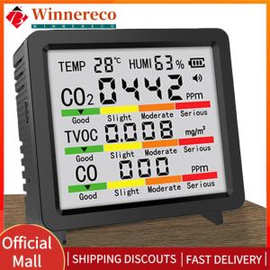 【winnereco】 Air Quality Detector TVOC Temperature Humidity CO CO2 Detection Portable CO2 Monitor for Home Cars Plants and Pets