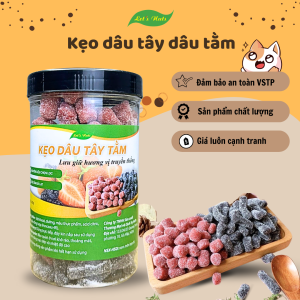 Kẹo dâu tây dâu tằm đặc sản Đà Lạt Lets Nuts hộp 500g đồ ăn vặt tuổi thơ ngọt dẻo thơm ngon dành cho hội nhóm gia đình
