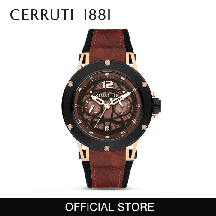 Cerruti 1881 Velletri Men Watch Multi-Function Leather CTCIWGQ222480 ...