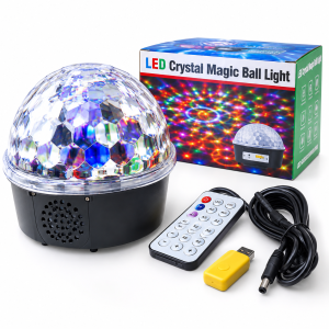 Đèn LED Cầu Pha Lê Magic Ball Light Chiếu Hiệu Ứng Vũ Trường Nhiều Màu Kèm Remote Điều Khiển