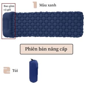 Nệm Ngủ Bơm Hơi Siêu Nhẹ Chống Thấm Nước Mang Đi Cắm Trại Leo Núi Đệm hơi Nệm Hơi Tải Trọng Cao Nhỏ Gọn Siêu êm Đệm Hơi Kèm