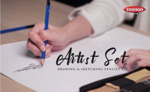 [super stationery] YOSOGO Set Lengkap Melukis & Lakaran 48 PCS – Pensel Lakaran Arang Pastel Buku Lakaran & Alat Seni dalam Bekas Zip | 48 Pieces Drawing & Sketching Pencils Set Artist Sketchbook Graphite Charcoal Pastel Pencils drawing tools