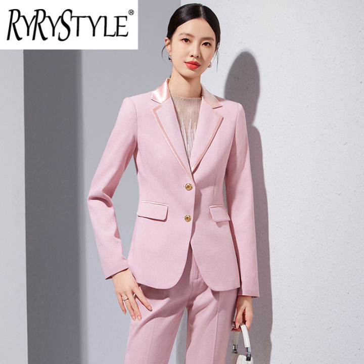 RYRYSTYLE Pink Suit Set For Women In Spring And Autumn