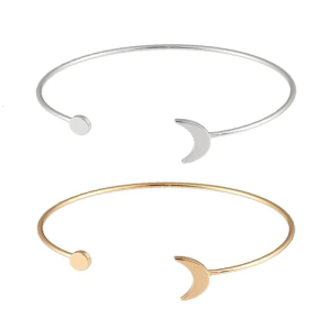 Metal Arm Cuff Upper Arm Bracelet Band for Women Gold Silver Color Armlet Moon Armband Adjustable Arm Cuff Bangle