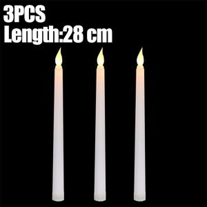 2PC LED Flameless Candles Lights Long Electric Night Lamp for Church Wedding Birthday Party Dinner Decor