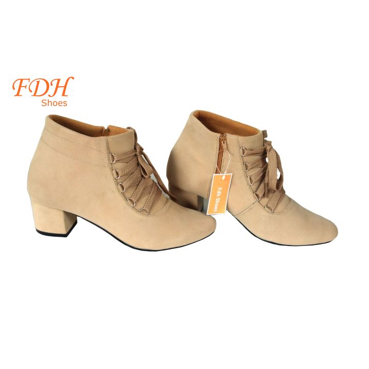 Sepatu Boots Wanita Hak Tinggi CM Sepatu Kulit Suede Casual