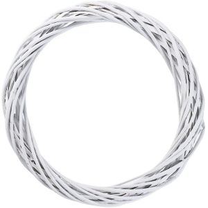 NCNC(OKDEALS01) Window Door Decor Xmas Blank Ornament Vine Hanging Wicker Wreath Rattan Ring White Garland Christmas Decoration