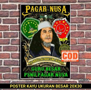 Poster Poto + Bingkai KH Maksum Jauhari UKURAN BESAR 30x45