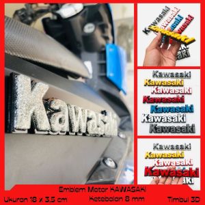EMBLEM MOTOR KAWASAKI EKSTERIOR KEREN VARIASI TIMBUL 3D BAHAN RESIN