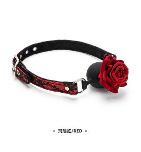 Rose flower mouth plug husband and wife interaction tool silicone mouth ball auxiliary device