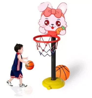 Kids Basketball Hoop Adjustable Height Indoor Set with Ball and Air pump