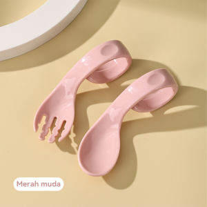 Sendok garpu makan anak bayi set 2pcs sendok anak belajar makan