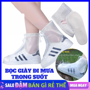 Bao Giày Đi Mưa Chống Nước – Ủng Bọc Giày Đi Xe Máy Không Ướt Chống Trượt - Bọc Giày Đi Mưa Khoá Kéo 2 Lớp Siêu Bền - Bao Trùm Giày Bọc Giày Lội Nước Chống Thấm Đa Năng Nhiều Size