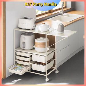 Kitchen Organizer Movable Trolley Carbon Steel Oven Rack With Wheels And Expandable Worktop Storage Rack